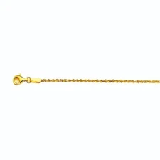 10k Yellow Gold 1.5mm Solid D/cut Rope Chain Bracelet Size 7"-9"