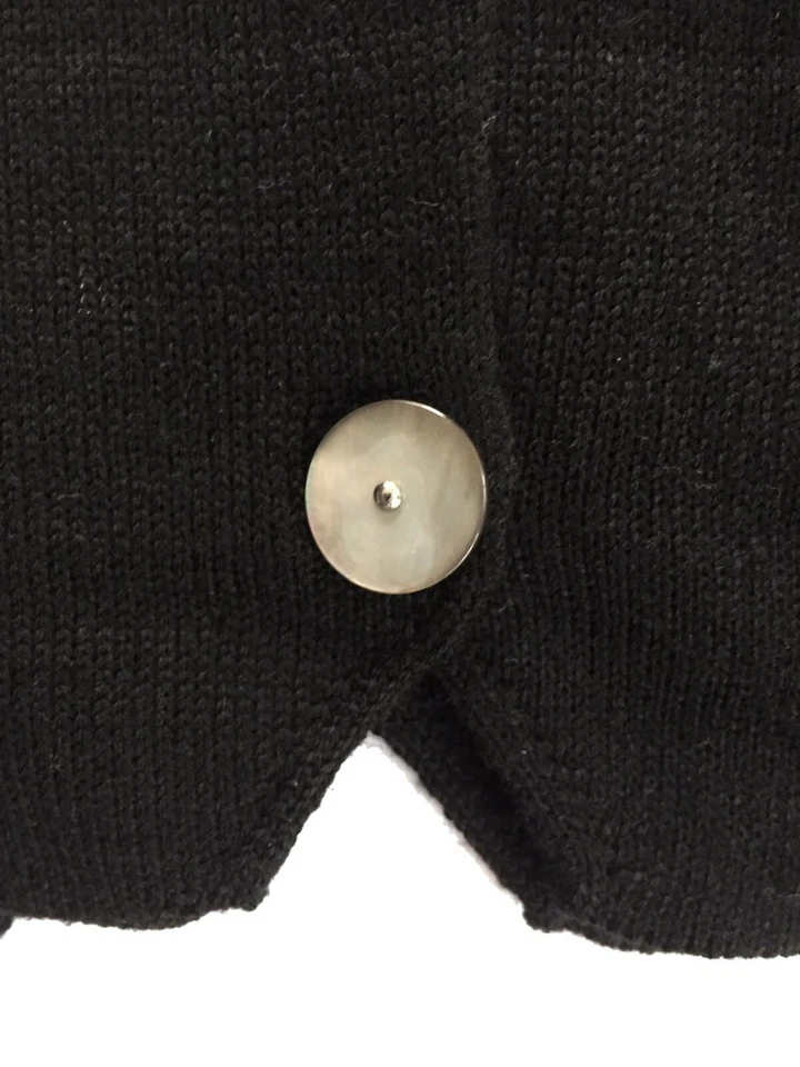 DIANE DE CLERCQ Vintage Knit Sweater-Vest Black + Multicolor Wool Silk Italy L - Image 4 of 4