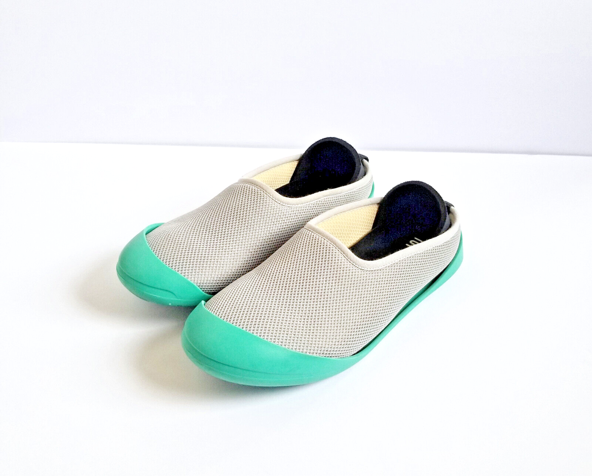 MAHABIS Summer Slippers Sz 38 Women's US Light Gray Aqua Removable Soles