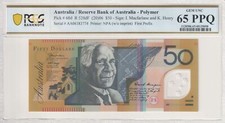 Australia First Prefix AA06 Macfarlane Henry $50 Banknote PCGS 65 PPQ #5050