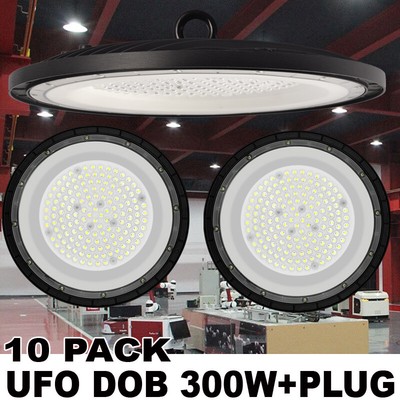 LED High Bay Fixture 300w PLUG Factory Warehouse Commercial Light Fixtures 10Pc