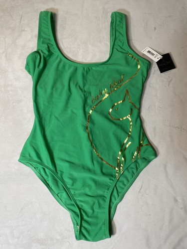 Baby Phat Kimora Lee Simmons Sz. S Green One-piece Swimsuit Gold Cat Design NWT - 第 9/9 張圖片