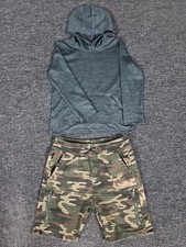 Boys Outfit 6 Ring Of Fire Camo Shorts  Jumping Beans Lightweight Hoodie Set