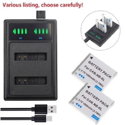 Cargador de batería o LCD para Canon NB-6L NB6LH CB2LY PowerShot SX530 HS SX540 HS
