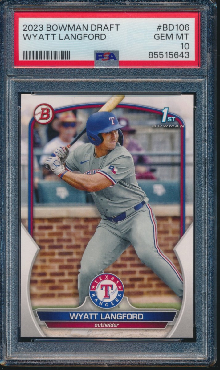 BGS ワイアット・ラングフォード サイン 2023 Bowman Draft Wyatt Langford 2023 Bowman Draft #BD-106 Base (1st) Price