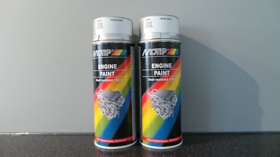 2X MOTIP VHT SILVER HEAT RESISTANT ENGINE SPRAY PAINT 150°C 400ML