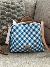 Dooney & Bourke Blue/White Gingham Small Cros...