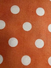 Fat Quarter FQ Fabric Orange White Polka Dots Craft Journal Quiling Sewing
