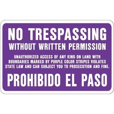 Hy-Ko 10X14 No Trespass Sign