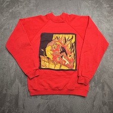 Vtg 90s Disney The Lion King Sweatshirt Kids XS Red Simba Scar Battle USA Rare