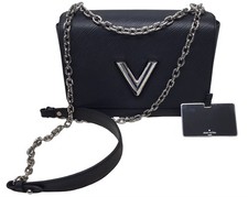 LOUIS VUITTON LV TWIST LOCK MM CROSSBODY BLACK EPI LEATHER CHAIN BAG EPJ032873