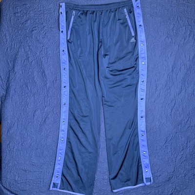 Adidas Snap Button Track Pants Navy Purple Athletic Sportswear Size XL 36x33.5
