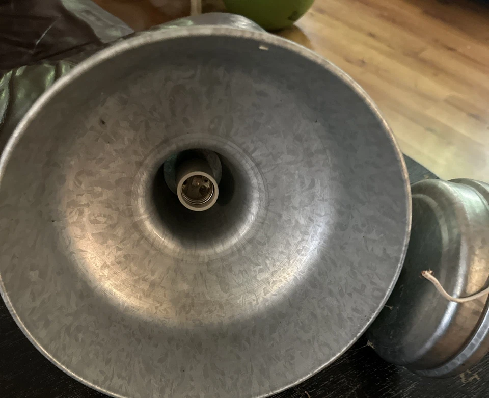 "Luminar industrial metal galvanizado estaño 10"" a través de cable en luz" Foto 3 de 4