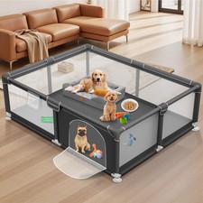 71x59x26 Inches Puppy Playpen with Gate, Dog Playpen for Puppies or Small Dog...