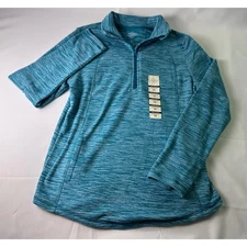 NWT St. John's Bay Women's XS Teal Blue Classic Quarter Zip Pullover Long Sleeve
