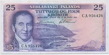 Iceland 25 Kronur L.1961, P.43_VF/VF+