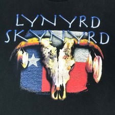 Vintage Lynyrd Skynyrd T Shirt Mens L Black 2001 Outta The Hole Single Stitch