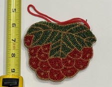 New Handmade Strawberry Beaded Coin Purse Wallet Pouch Women's