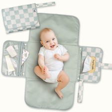 Portable Diaper Changing Pad  Waterproof, Wipeable  Compact Baby Changing P...