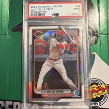 2024 Bowman Chrome ELLY DE LA CRUZ Rookie Refractor /499 PSA 9 CIN REDS #42 RC