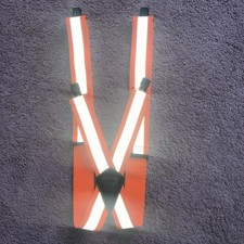 NWOT Carhartt High Vis Rugged Flex Suspenders Mens Reflective Orange Like New