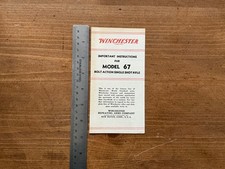 C.1950s Winchester Model 67 Bolt Action Rifle Instructions