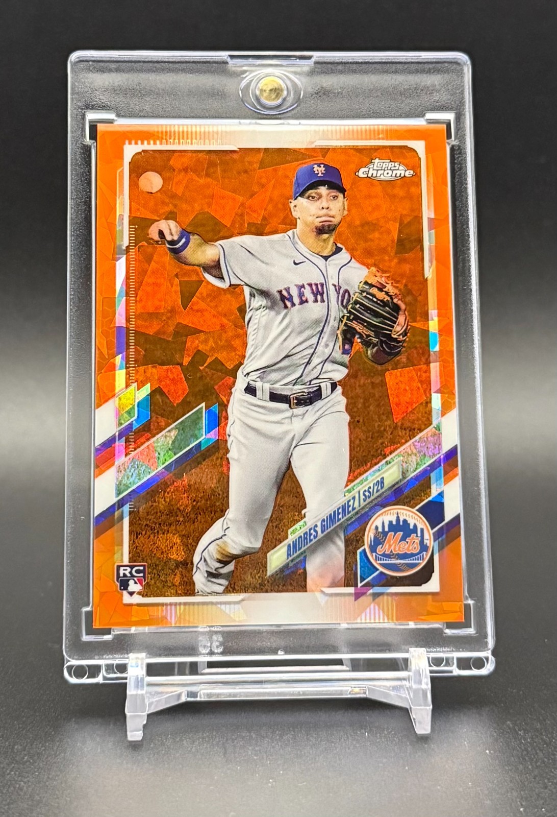 ANDRES GIMENEZ - 2021 Topps Chrome Sapphire ORANGE ROOKIE REFRACTOR #d 14/25