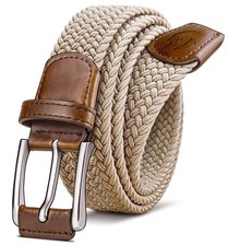 Men's Stretch Braided Belt Elastic Woven Golf Belt 1 3/8 inch for Jeans