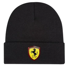 F1 Ferrari Adult Knit Beanie Hat Winter Warmth Outdoor Elasticity Knit Hat Black