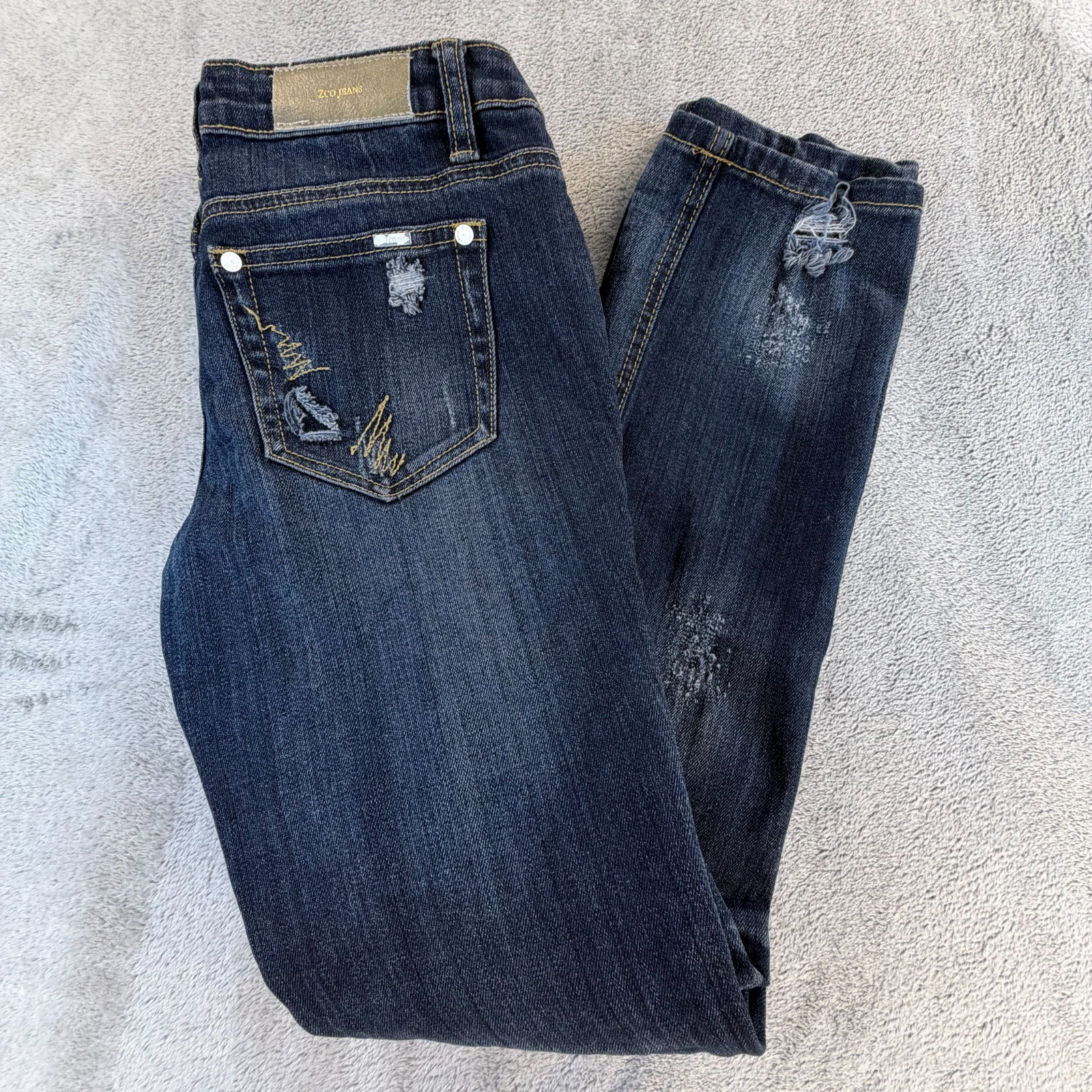 ZCO Jeans Premium Women Skinny Distressed Stretch Denim Blue Size 5