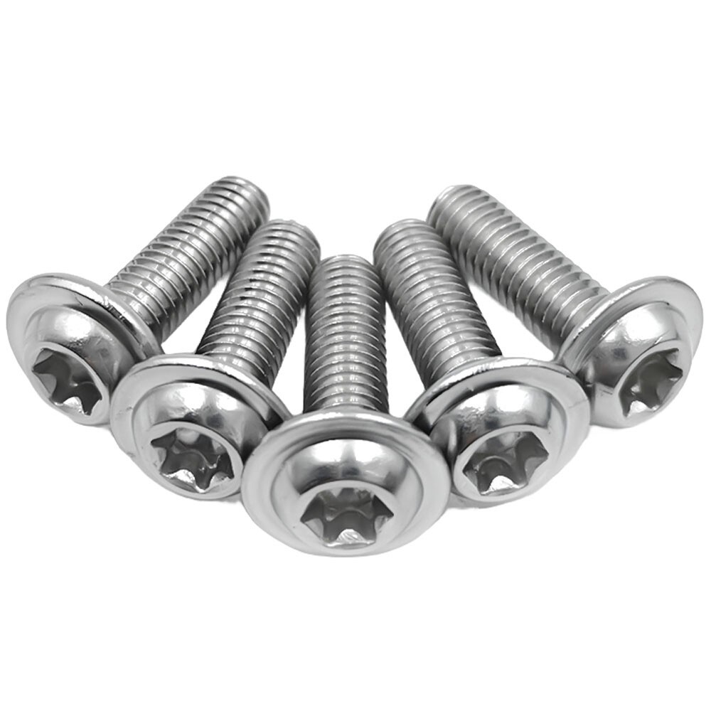 M8 - 1.25 A2 Stainless Steel Flange Torx Button Head Screws Six Lobe Allen Bolts
