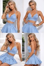 Women set skirt shorts plus top size L