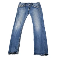 VIGOSS Jeans Womens 9/10 (31x31) The Dublin Bootcut Rhine Stones  Blue  Denim