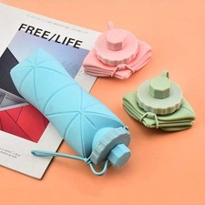Foldable Silicone Water Bottle 600ml Portable Travel Cup Food Grade Outdoor