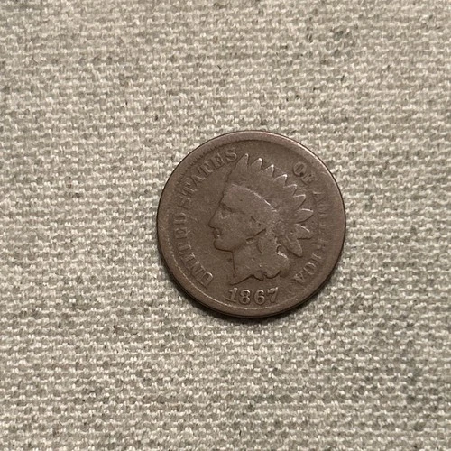 1867 Indian Head Cent Penny VG ZM