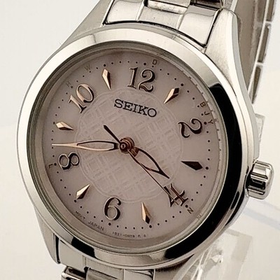 Seiko Lukia 1B21-0AS0 Pink Dial Solar Watch Working Condition