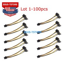 Lot Dual 15Pin SATA Male to PCIe 8Pin 6 2 Video Card Power Adapter Cable 20cm