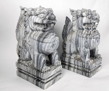 FU Hunde / W&auml;chter L&ouml;wen Paar - chinesich, aus massivem Marmor, Handarbeit! 53cm