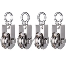 (4 PK) 40mm Cable Pulley Wheel, Bearing Inside Rope Pulley for Pulley System Gym