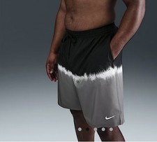 Nike Swim Breaker Men's 9  Boxer Volley Swimming Shorts Size Small Black/Grey