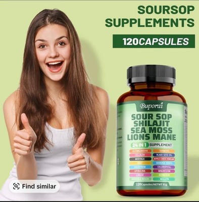 Soursop Dietary Supplement, rich in antioxidants, 120 capsules per bot