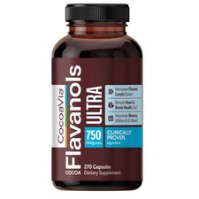 Cocoa Flavanols 750mg Heart  Brain Support CocoaVia Ultra Memory Blood Booster