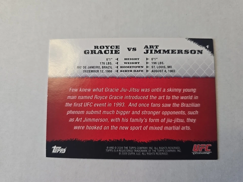 2009 UFC Topps Round 1 Royce Gracie Rookie Card - Image 2 of 2