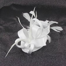 Flower Hair Clip Feathers Small Mini Top Hat Wedding Fascinator Royal Ascot Race