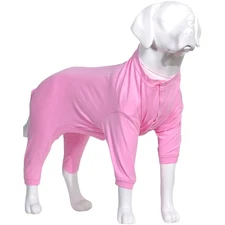 Lovelonglong Pure Cotton Dog Jumpsuit Pajamas 4 Legs Lightweight Pink All Sizes