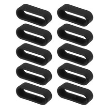 10stk Uhrenarmband-Schlaufen aus Silikon für 20mm breites Uhrenarmband, Schwarz