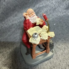 1999 Norman Rockwell “Sanat Checking His List" MINIATURE 3” Resin Figurine #128