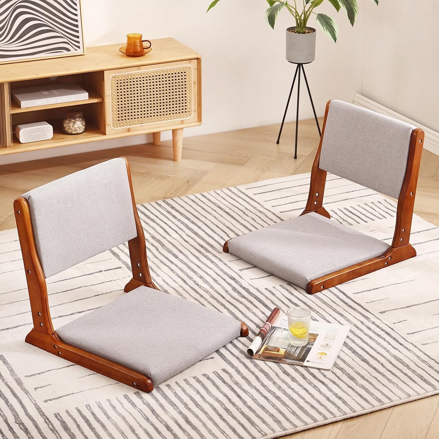 Floor Chair with Back Support, Foldable Meditation Tatami Chairs, Backrest Chair