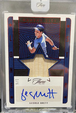 George Brett 2023 Panini Three & Two Lone Star Game Used Patch Auto Red FOTL 1/6