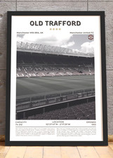 Old Trafford Stadium Poster Manchester United FC Wall Art Gift for Soccer Fan